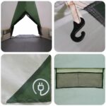 vidaXL Teepee stan pre 8 osôb Zelená a biela 490 x 410 x 210 cm – Obrázok 11