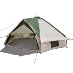 vidaXL Teepee stan pre 8 osôb Zelená a biela 490 x 410 x 210 cm – Obrázok 2