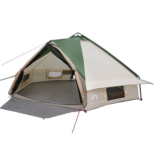 vidaXL Teepee stan pre 8 osôb Zelená a biela 490 x 410 x 210 cm – Obrázok 2
