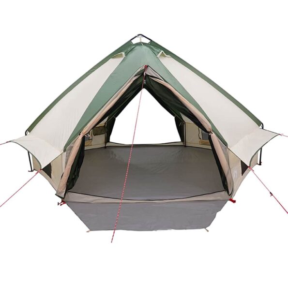 vidaXL Teepee stan pre 8 osôb Zelená a biela 490 x 410 x 210 cm – Obrázok 5