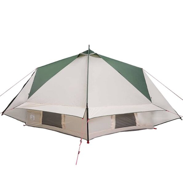 vidaXL Teepee stan pre 8 osôb Zelená a biela 490 x 410 x 210 cm – Obrázok 6