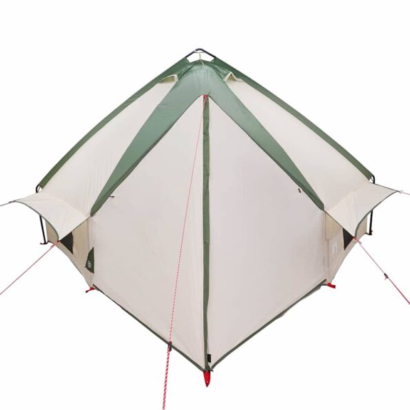 vidaXL Teepee stan pre 8 osôb Zelená a biela 490 x 410 x 210 cm – Obrázok 7