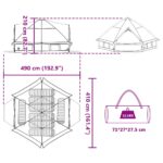 vidaXL Teepee stan pre 8 osôb Modrá a šedá 490 x 410 x 210 cm – Obrázok 12