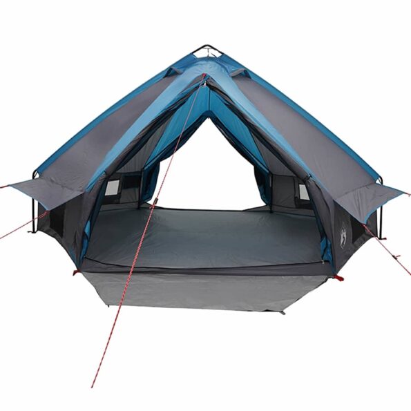 vidaXL Teepee stan pre 8 osôb Modrá a šedá 490 x 410 x 210 cm – Obrázok 5