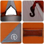 vidaXL Teepee stan pre 8 osôb Šedá a oranžová 490 x 410 x 210 cm – Obrázok 11
