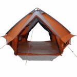 vidaXL Teepee stan pre 8 osôb Šedá a oranžová 490 x 410 x 210 cm – Obrázok 5