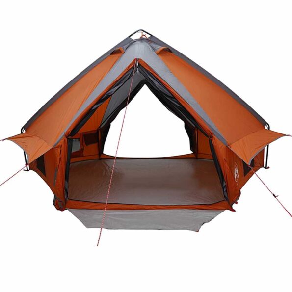 vidaXL Teepee stan pre 8 osôb Šedá a oranžová 490 x 410 x 210 cm – Obrázok 5