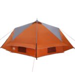 vidaXL Teepee stan pre 8 osôb Šedá a oranžová 490 x 410 x 210 cm – Obrázok 6