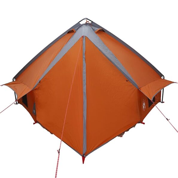 vidaXL Teepee stan pre 8 osôb Šedá a oranžová 490 x 410 x 210 cm – Obrázok 7