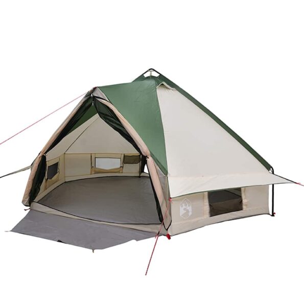 vidaXL Teepee stan pre 6 osôb Zelená a biela 431 x 366 x 185 cm – Obrázok 2
