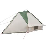 vidaXL Teepee stan pre 6 osôb Zelená a biela 431 x 366 x 185 cm – Obrázok 4