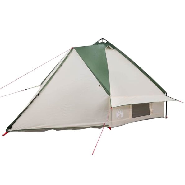 vidaXL Teepee stan pre 6 osôb Zelená a biela 431 x 366 x 185 cm – Obrázok 4