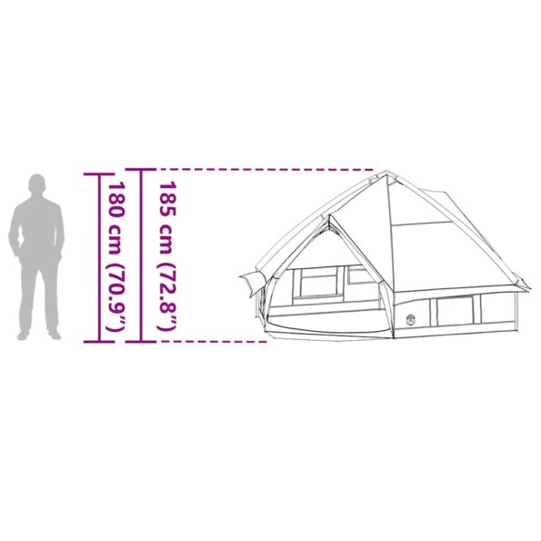 vidaXL Teepee stan pre 6 osôb Modrá a šedá 431 x 366 x 185 cm – Obrázok 13