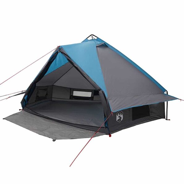 vidaXL Teepee stan pre 6 osôb Modrá a šedá 431 x 366 x 185 cm – Obrázok 2