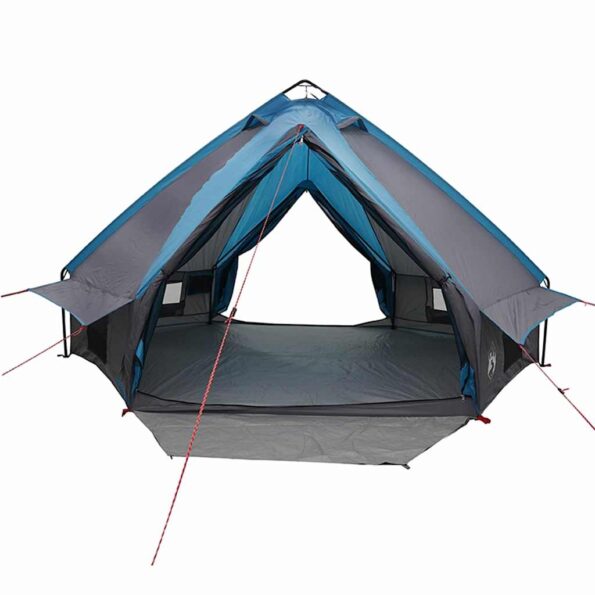 vidaXL Teepee stan pre 6 osôb Modrá a šedá 431 x 366 x 185 cm – Obrázok 5