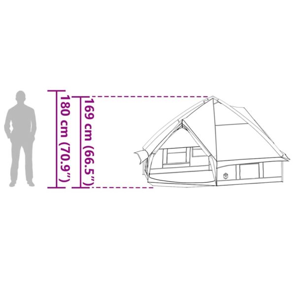 vidaXL Teepee stan so strechou Zelená a šedá 490 x 410 x 210 cm – Obrázok 13