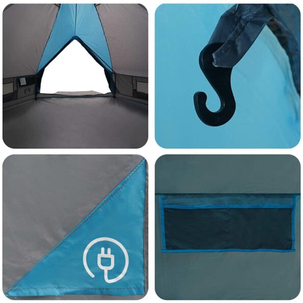 vidaXL Teepee Stan pre 4 Osoby Modrá a šedá 388 x 320 x 169 cm – Obrázok 11