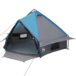 vidaXL Teepee Stan pre 4 Osoby Modrá a šedá 388 x 320 x 169 cm – Obrázok 2