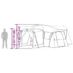 vidaXL Rodinný stan so strechou Zelená a biela 745 x 700 x 217 cm – Obrázok 12