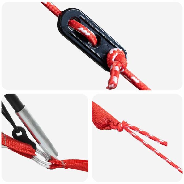 vidaXL Rodinný stan so strechou Zelená a biela 745 x 700 x 217 cm – Obrázok 7