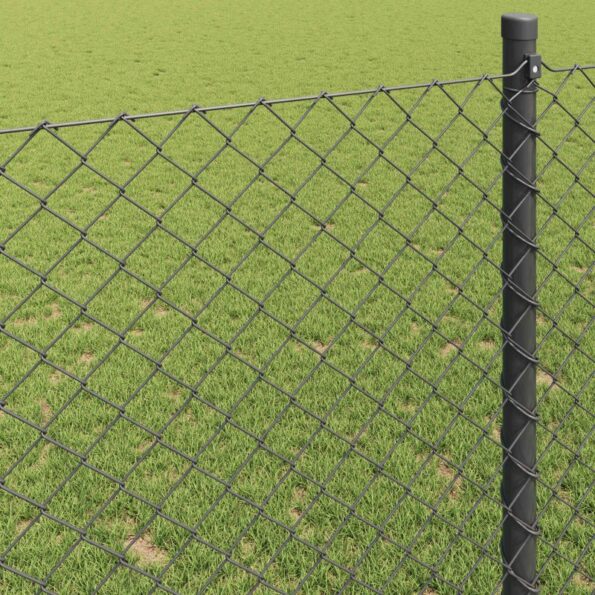 vidaXL Plot Sivá 10 x 1 m Kov – Obrázok 4