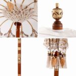 vidaXL Balijský slnečník Iný Krémová x 260 cm Bavlna a masívne drevo – Obrázok 5