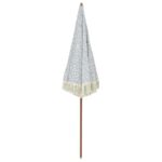 vidaXL Plážový slnečník Šedý a biely 160 x 160 x 196 cm – Obrázok 2