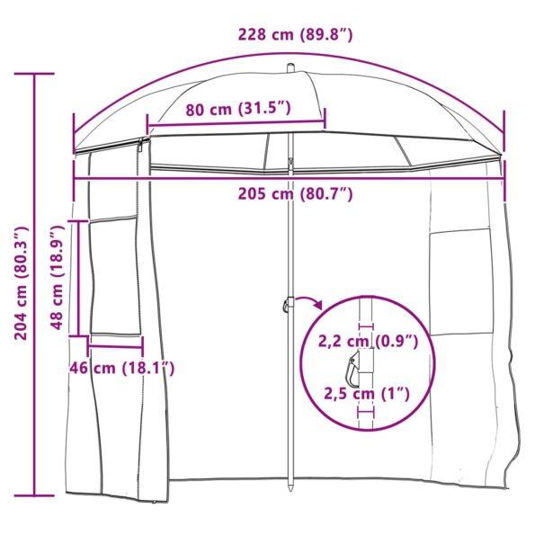 vidaXL Rybársky dáždnik Maskáčová 240 x 210 cm Oxford Polyester – Obrázok 12