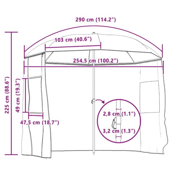 vidaXL Rybársky dáždnik Maskáčová 300 x 240 cm Oxford Polyester – Obrázok 12