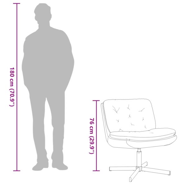 vidaXL Otočné relaxačné kreslo s vankúšom Iný Čierna 63 x 75 x 76 cm Zamat – Obrázok 8