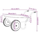 vidaXL Vozík Strieborná a čierna 124 x 73 x 65 cm Oceľ – Obrázok 11