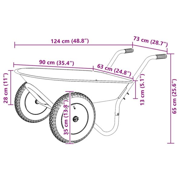 vidaXL Vozík Strieborná a čierna 124 x 73 x 65 cm Oceľ – Obrázok 11