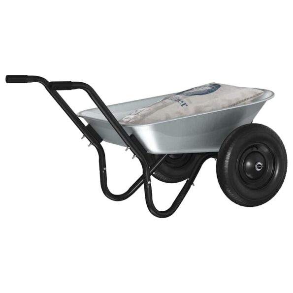 vidaXL Vozík Strieborná a čierna 124 x 73 x 65 cm Oceľ – Obrázok 3