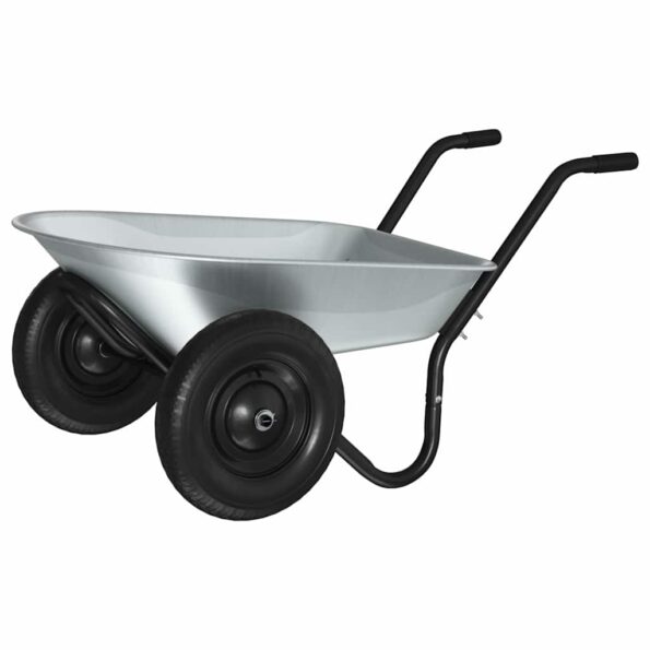 vidaXL Vozík Strieborná a čierna 124 x 73 x 65 cm Oceľ – Obrázok 7