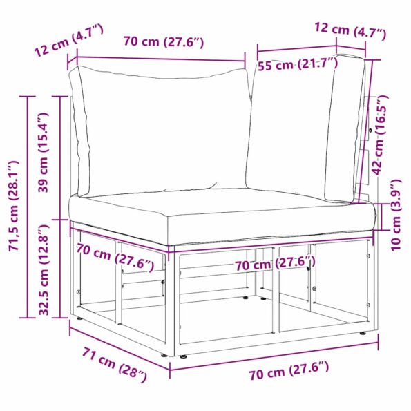 vidaXL Súpravy vonkajšieho nábytku s vankúšom s vankúšom Čierna a antracit – Obrázok 11