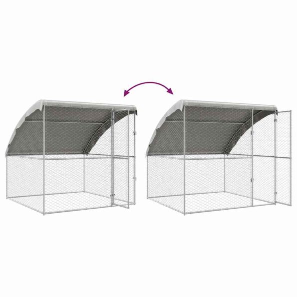 vidaXL Psí kennel s úložiskom Strieborná 2 x 2 x 2 m Oceľ – Obrázok 10