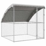 vidaXL Psí kennel s úložiskom Strieborná 2 x 2 x 2 m Oceľ – Obrázok 2