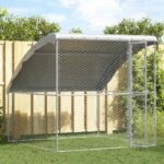 vidaXL Psí kennel s úložiskom Strieborná 2 x 2 x 2 m Oceľ – Obrázok 3