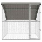 vidaXL Psí kennel s úložiskom Strieborná 2 x 2 x 2 m Oceľ – Obrázok 4