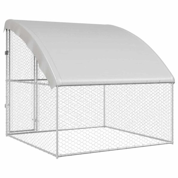 vidaXL Psí kennel s úložiskom Strieborná 2 x 2 x 2 m Oceľ – Obrázok 6