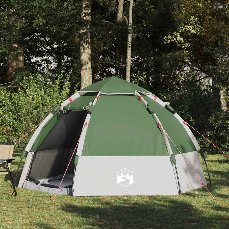 42008396_1.jpg vidaXL Rýchly stan s pršiplášťom pre 4 osoby Zelená 280 x 280 x 160 cm – Obrázok 1