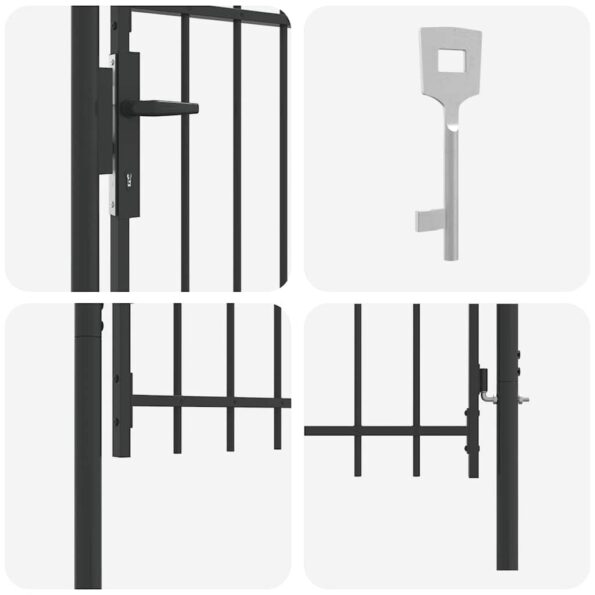 vidaXL Brána do plotu Sivá 100 x 100 cm Povrchovo upravená oceľ – Obrázok 4