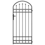 vidaXL Brána do plotu Sivá 89 x 200 cm Oceľ – Obrázok 2