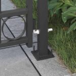 vidaXL Brána do plotu Sivá 89 x 200 cm Oceľ – Obrázok 7