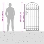 vidaXL Brána do plotu Sivá 89 x 200 cm Oceľ – Obrázok 6