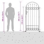 vidaXL Brána do plotu Sivá 102 x 200 cm Oceľ – Obrázok 4