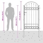 vidaXL Brána do plotu Sivá 100 x 175 cm Povrchovo upravená oceľ – Obrázok 5