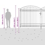 vidaXL Plotová brána Iný Sivá 400 x 200 cm Oceľ – Obrázok 8