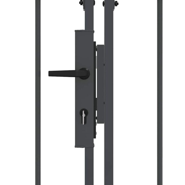 vidaXL Záhradná brána s oblúkovým vrchom Sivá 500 x 75 cm Oceľ – Obrázok 6
