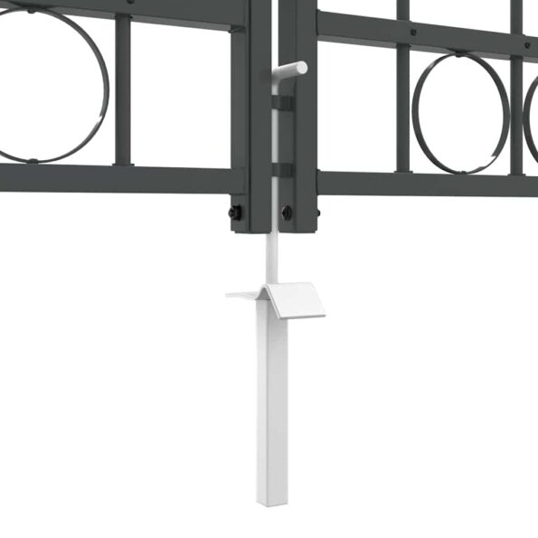 vidaXL Záhradná brána s oblúkovým vrchom Sivá 500 x 75 cm Oceľ – Obrázok 7